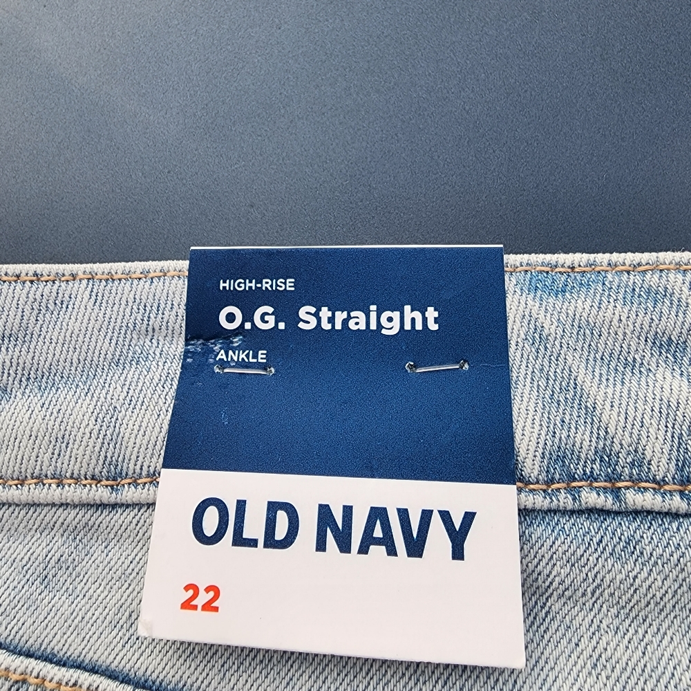 Old Navy Distressed Jeans Pants 👖 O.G. Straight Ankle High-rise - Picture 13 of 14